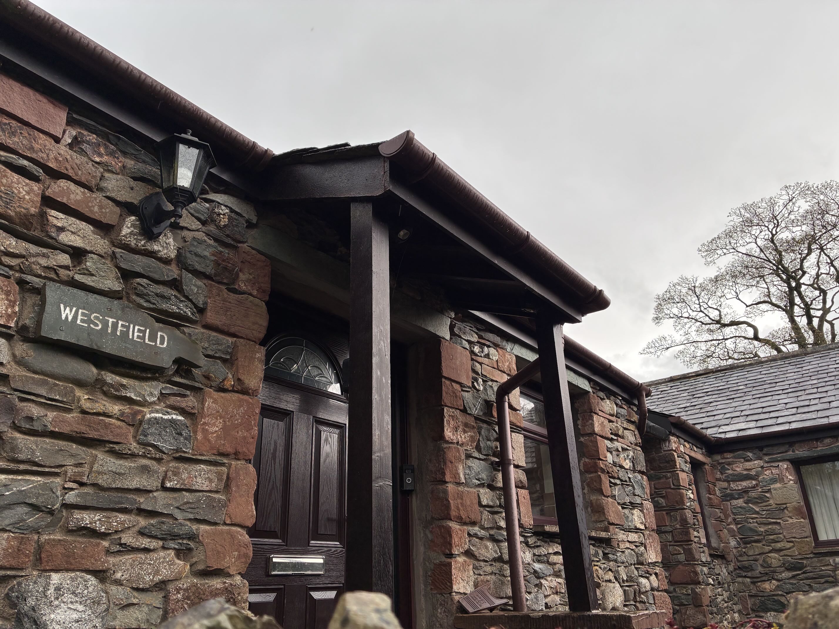 Front door of Westfield holiday cottage, Watermillock